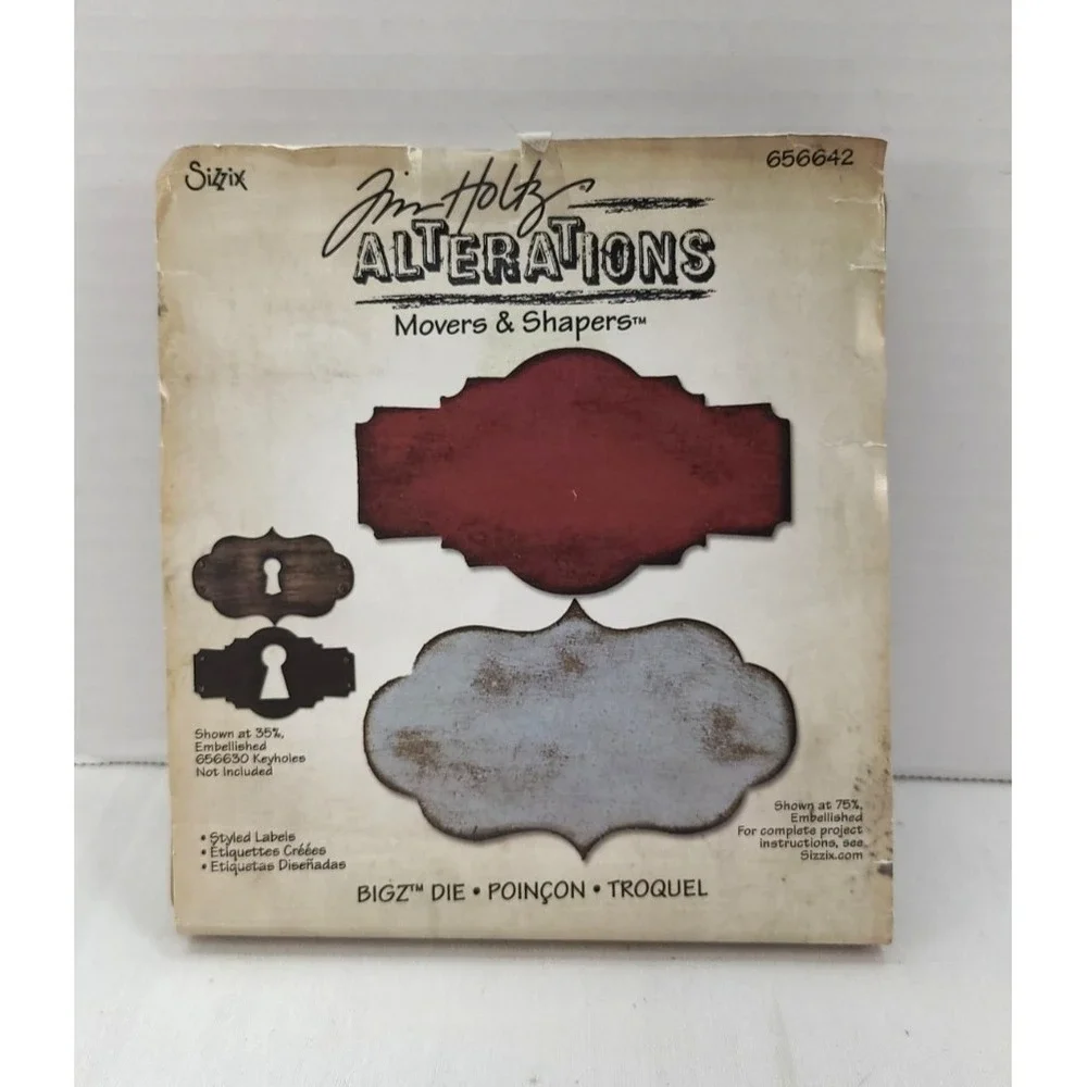 Sizzix Bigz Die Tim Holtz Alterations Movers and Shapers Styled Labels 657642